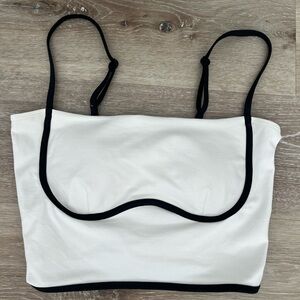 Alo Yoga Airbrush Streamlined Bra Tank - Ivory/Black